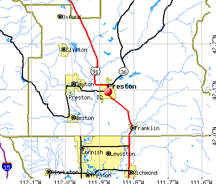 map of Preston, Id
