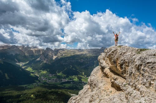 person on mountain top