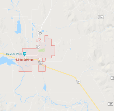 map of Soda Springs, ID